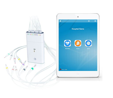 Bluetooth Communication Wireless ECG Device White Record Apply To IPhone / IPad APP