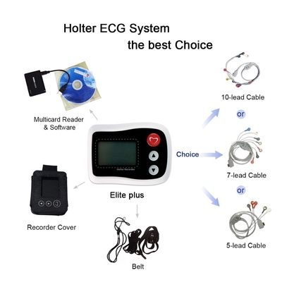 _0.05-60HZ Holter ECG 감시자 12 채널/3 채널은에 백색 기록병과 연결하