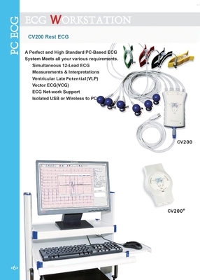 USB 케이블을 가진 똑똑한 소형 12 채널 ECG 기계 12 채널 휴대용