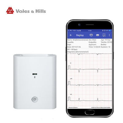 하얀 소규모 인수 박스 안드로이드 시스템 블루투스 쉬고 있는 ECG 기계